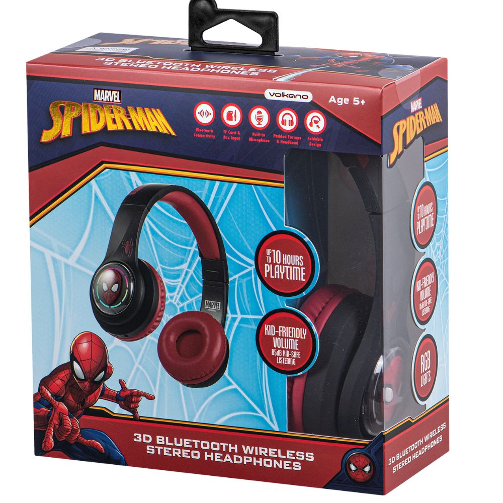 Volkano - Wireless Stereo Headphone Marvel 3D Spiderman  Bluetooth