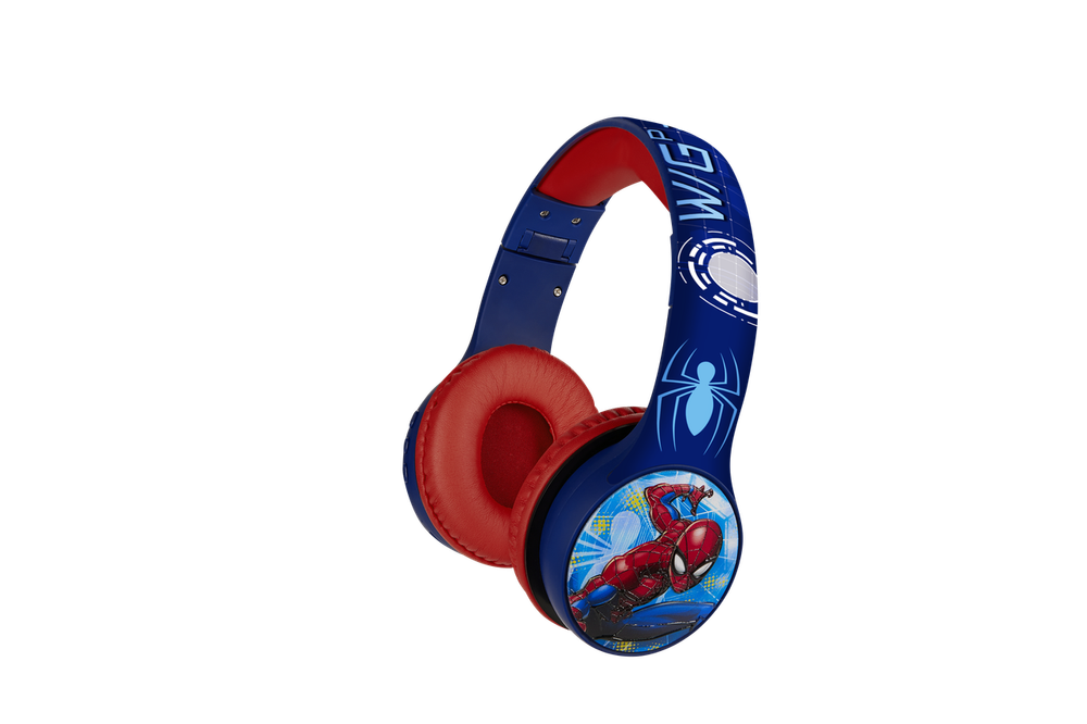 Volkano - Spider-Man Bluetooth Padded Headphones - Blue/Red
