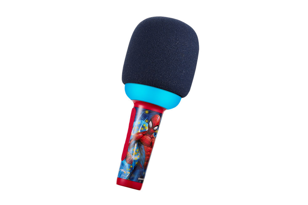 Volkano - Spider-Man Bluetooth LED Karaoke Microphone - Blue/Red