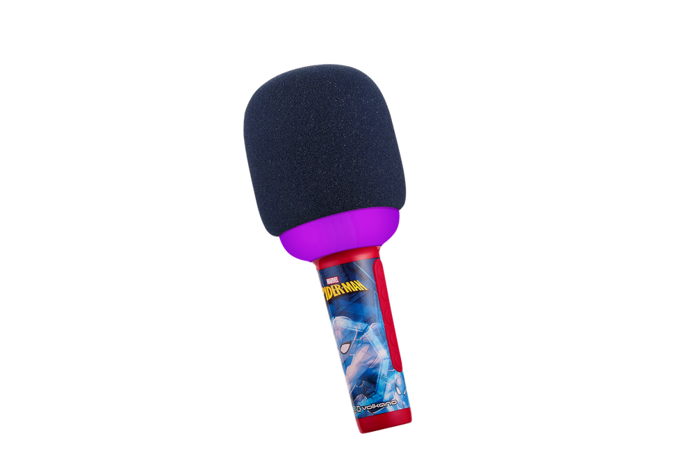 Volkano - Spider-Man Bluetooth LED Karaoke Microphone - Blue/Red