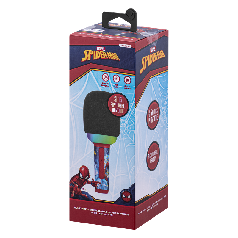 Volkano - Spider-Man Bluetooth LED Karaoke Microphone - Blue/Red