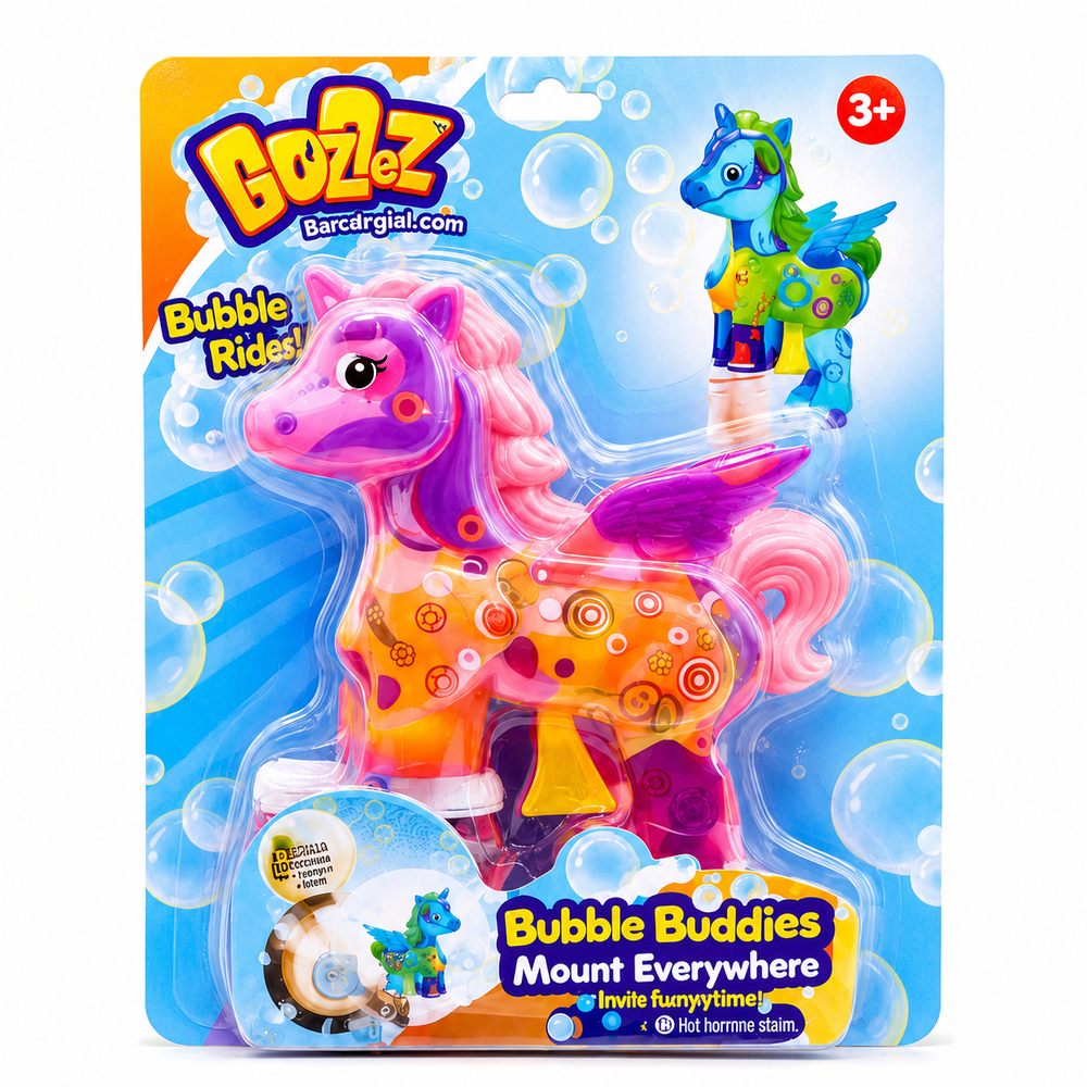 Bubz - Light-Up Unicorn Bubble Gun Toy - Pink