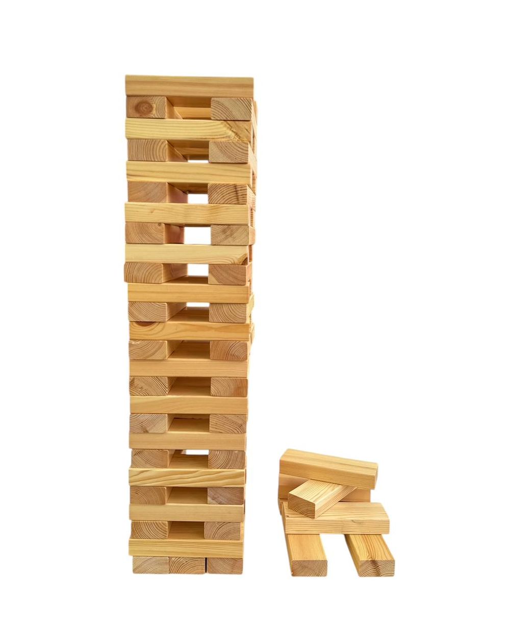 Edu Fun - Large Balance Tower Stacking Toy - Brown - 61 Pcs