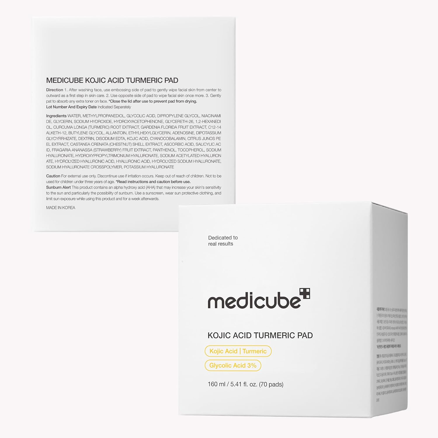 Medicube - Toner Pads Kojic Acid Turmeric Clarifying Toner Pad - 70 Pc Set
