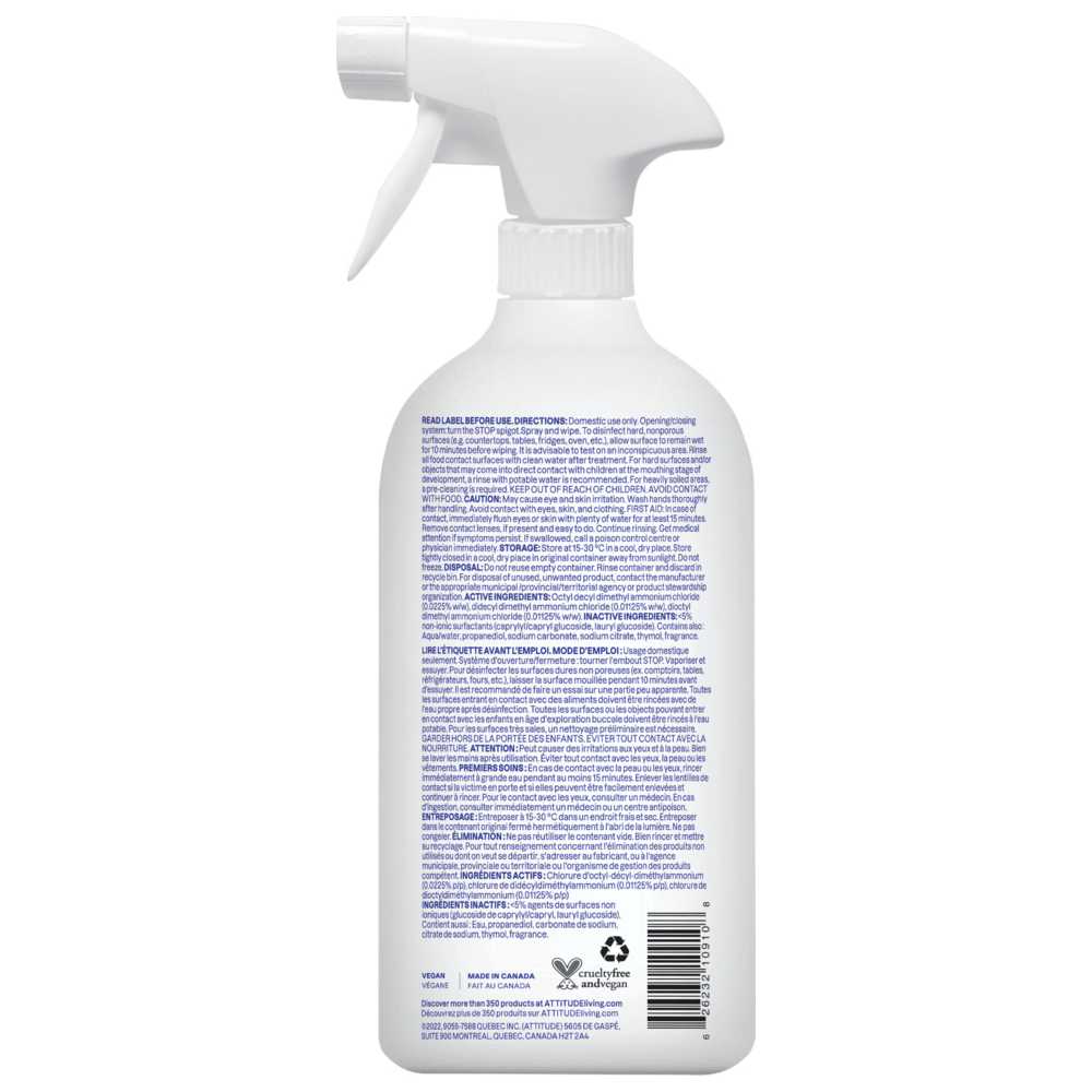 Attitude - Home & Technology All-Purpose Cleaner - Thyme & Citrus - 800 ml