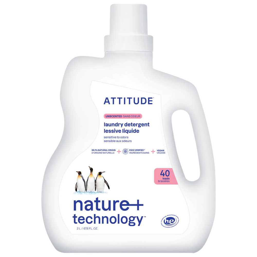 Attitude - Laundry Detergent - Unscented - 40 Loads - 2L