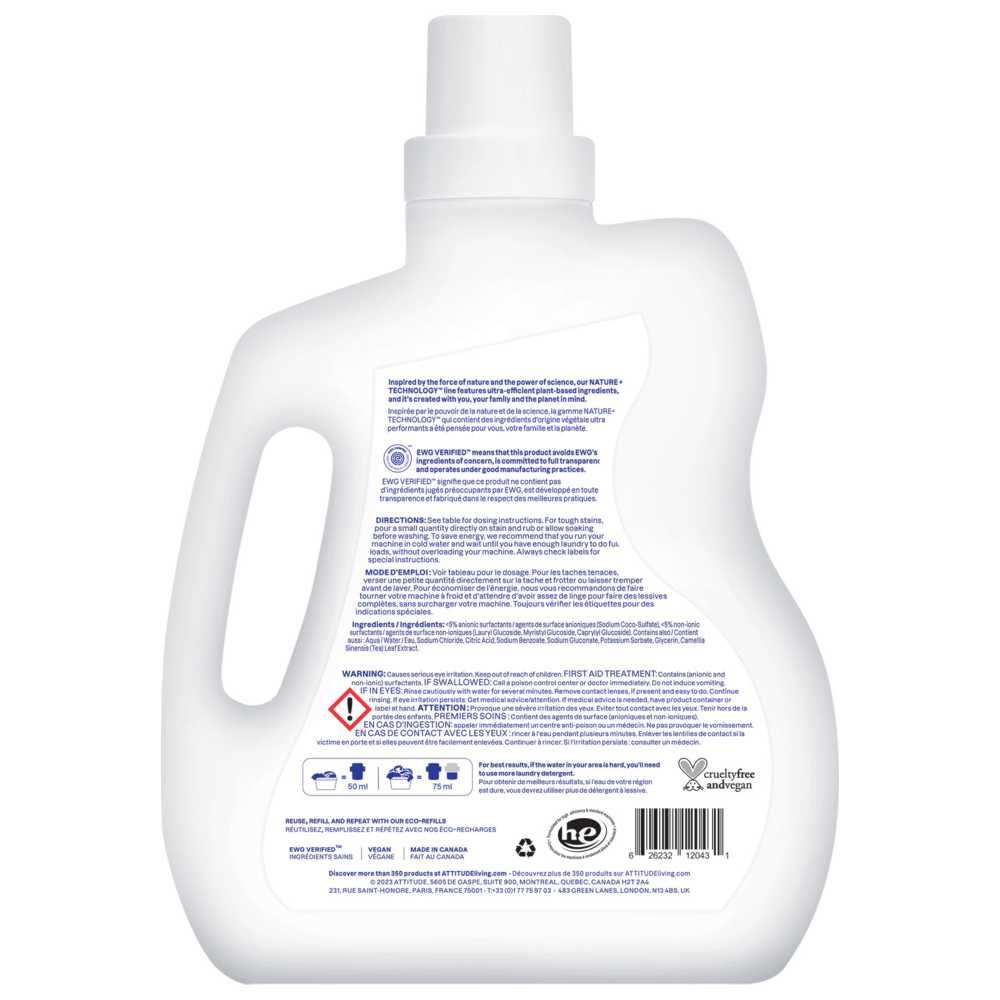 Attitude - Laundry Detergent - Unscented - 40 Loads - 2L