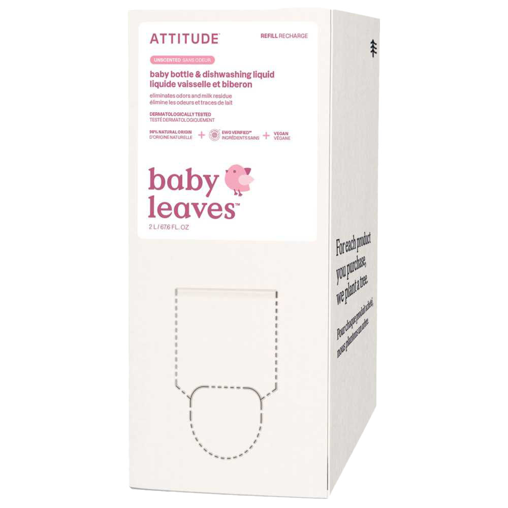 Attitude - Baby Bottle & Dishwashing Liquid - Fragrance Free - 2 L