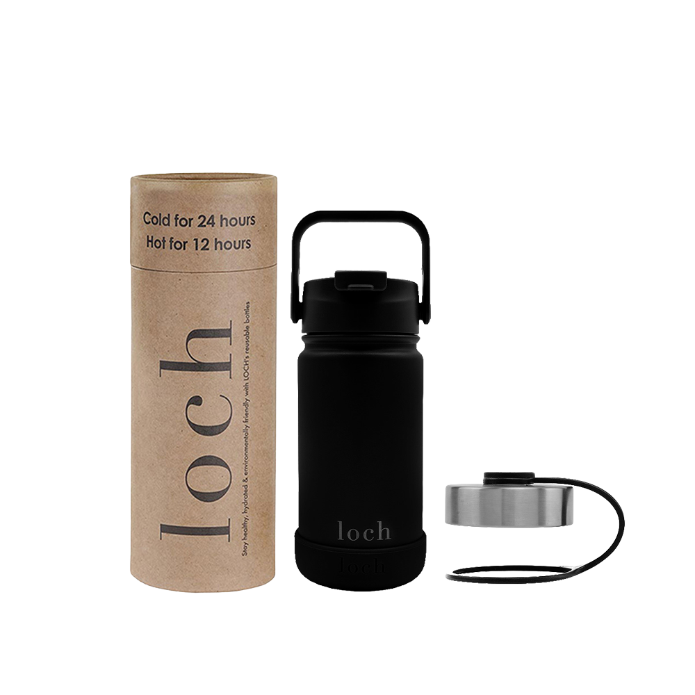 Loch - Monochrome Water Bottle - Black - 420 ml