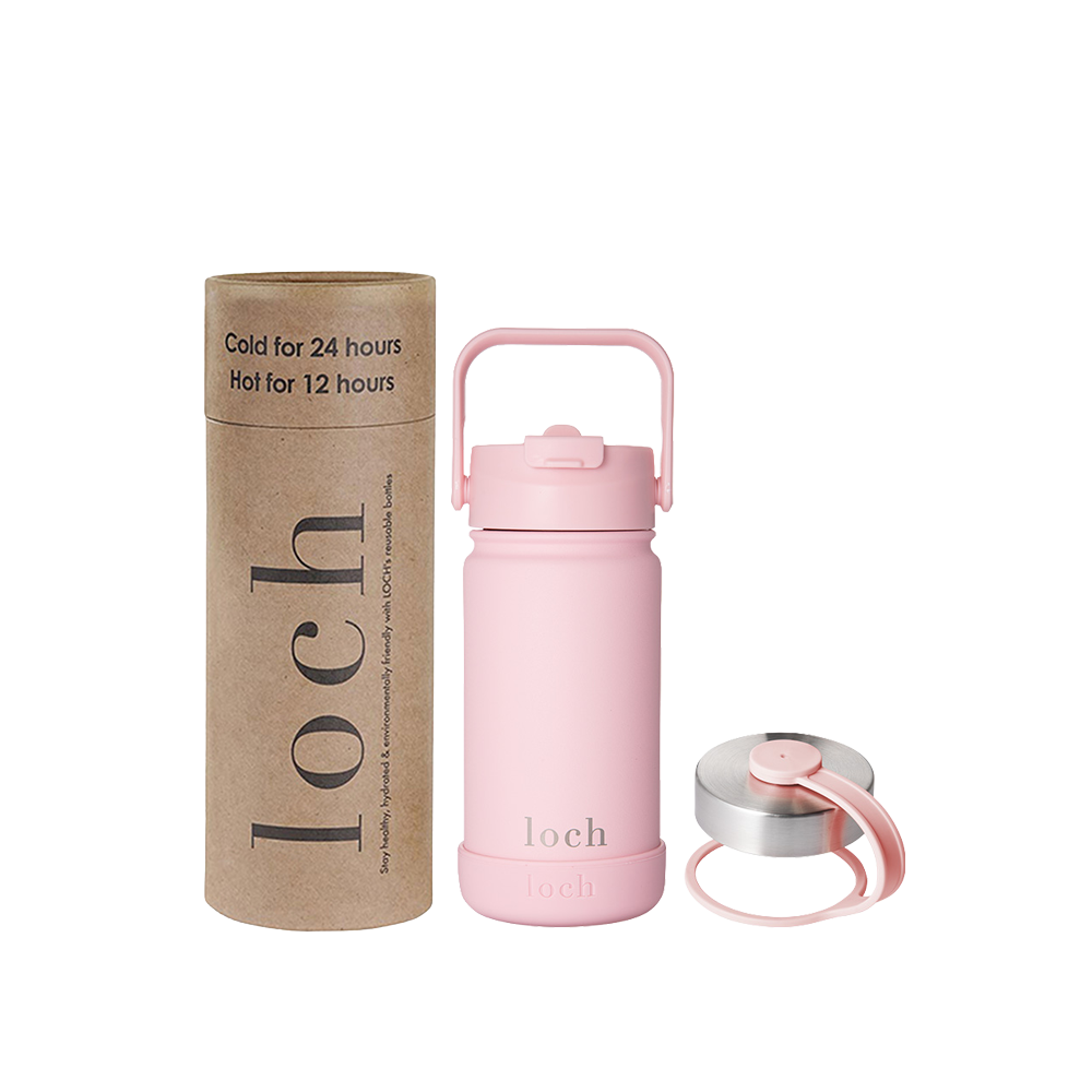 Loch - Monochrome Water Bottle - Baby Pink - 420 ml