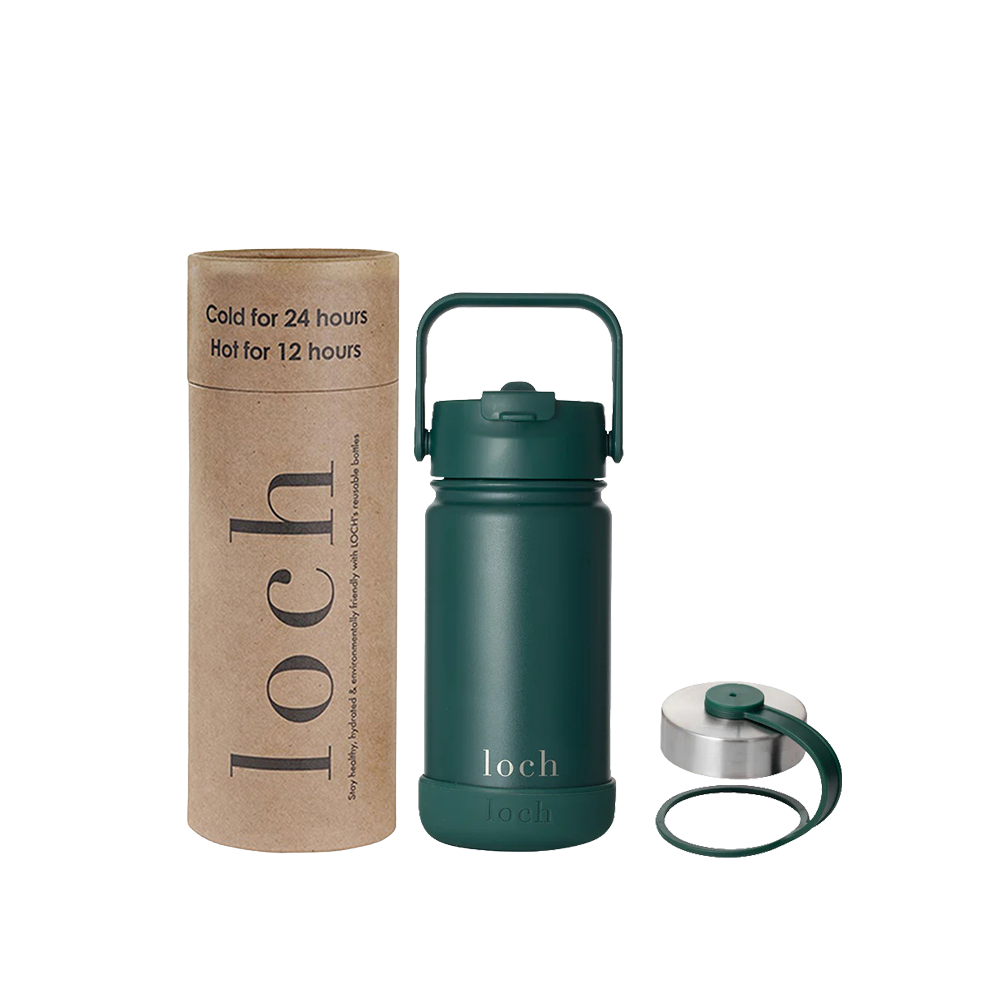 Loch - Monochrome Water Bottle - Forest Green - 420 ml