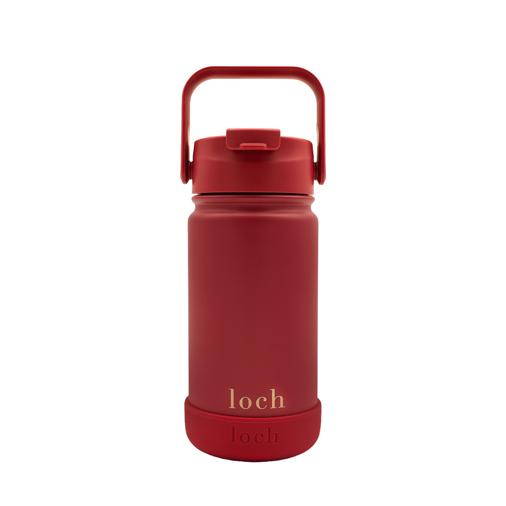 Loch - Monochrome Water Bottle - Maroon Red - 420 ml