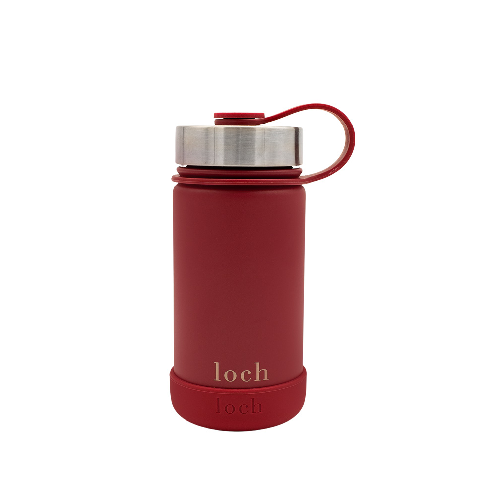 Loch - Monochrome Water Bottle - Maroon Red - 420 ml
