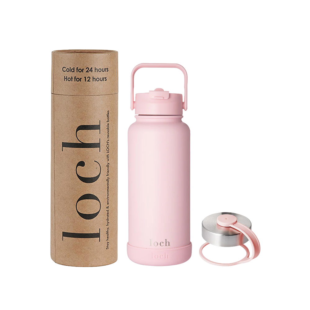 Loch - Monochrome Water Bottle - Baby Pink - 900 ml