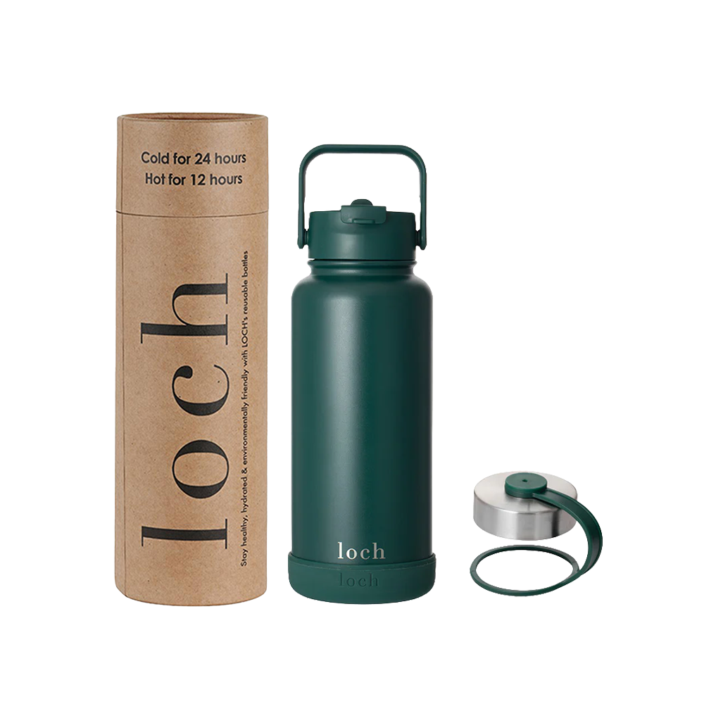 Loch - Monochrome Water Bottle - Forest Green - 900 ml