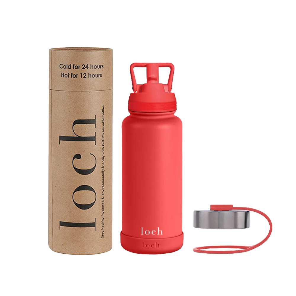 Loch - Monochrome Water Bottle - Fire Red - 900 ml