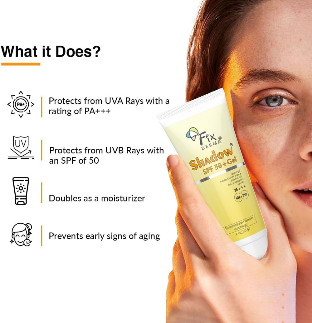 Fixderma - SPF 50 Plus Shadow Sunscreen Gel - 40 gm