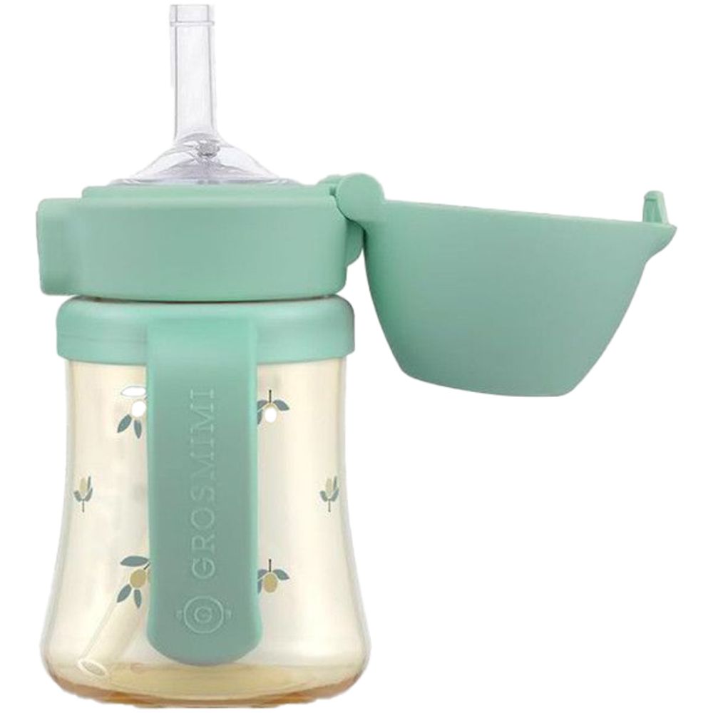 Grosmimi - Flip Top Spill Proof Sippy Cup - Olive
