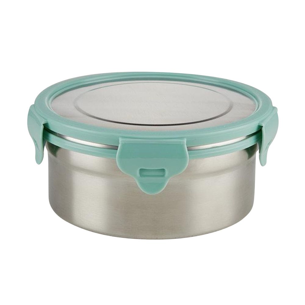 Borosil - Stainless Steel Round Lunch Box - Green - 900 ml