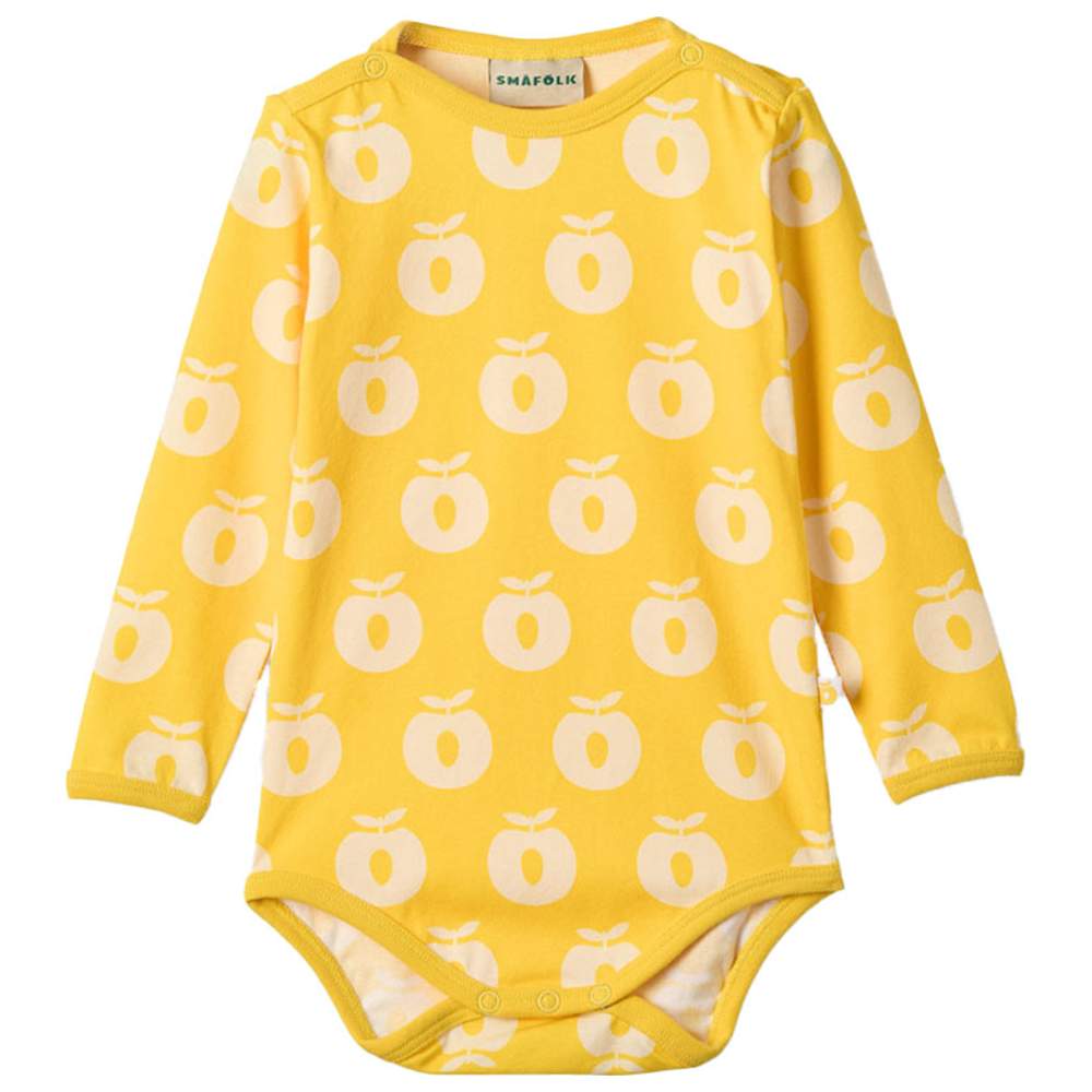 Smafolk Baby's Elstar Apple Print Long Sleeve Bodysuit - Yellow