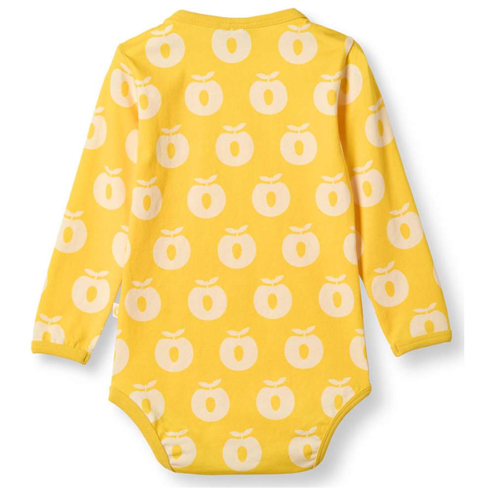 Smafolk Baby's Elstar Apple Print Long Sleeve Bodysuit - Yellow