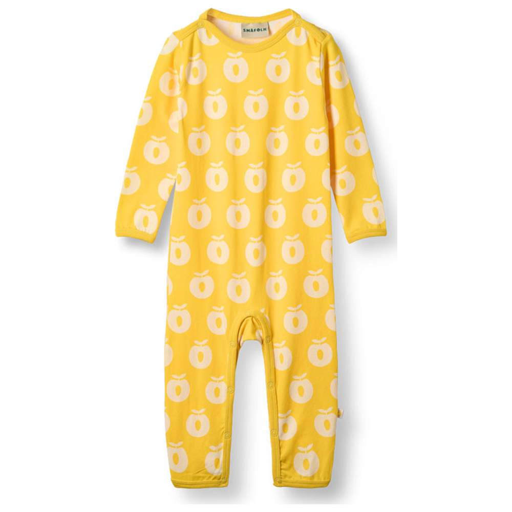 Smafolk Baby's Elstar Apple Print Long Sleeve Jumpsuit - Yellow