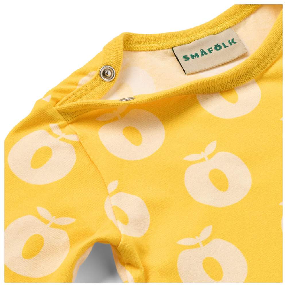 Smafolk Baby's Elstar Apple Print Long Sleeve Jumpsuit - Yellow