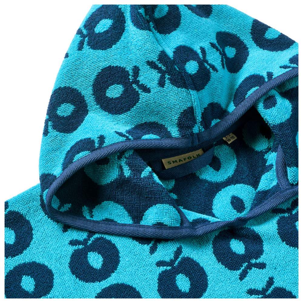 Smafolk - Apple Print Poncho Towel - Blue