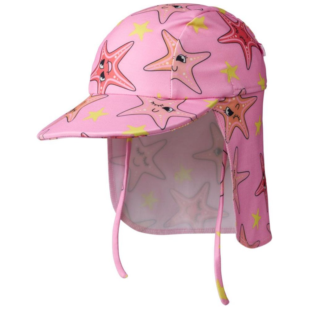 Smafolk Girl's UV50 Starfish Print Sun Hat - Pink