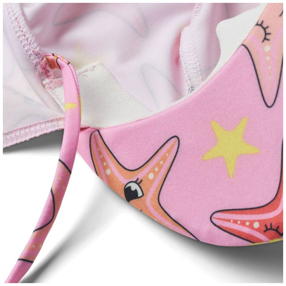 Smafolk Girl's UV50 Starfish Print Sun Hat - Pink