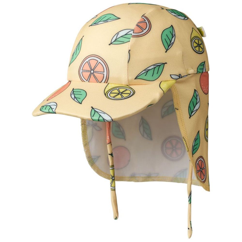 Smafolk Girl's UV50 Lemons & Oranges Print Sun Hat - Yellow