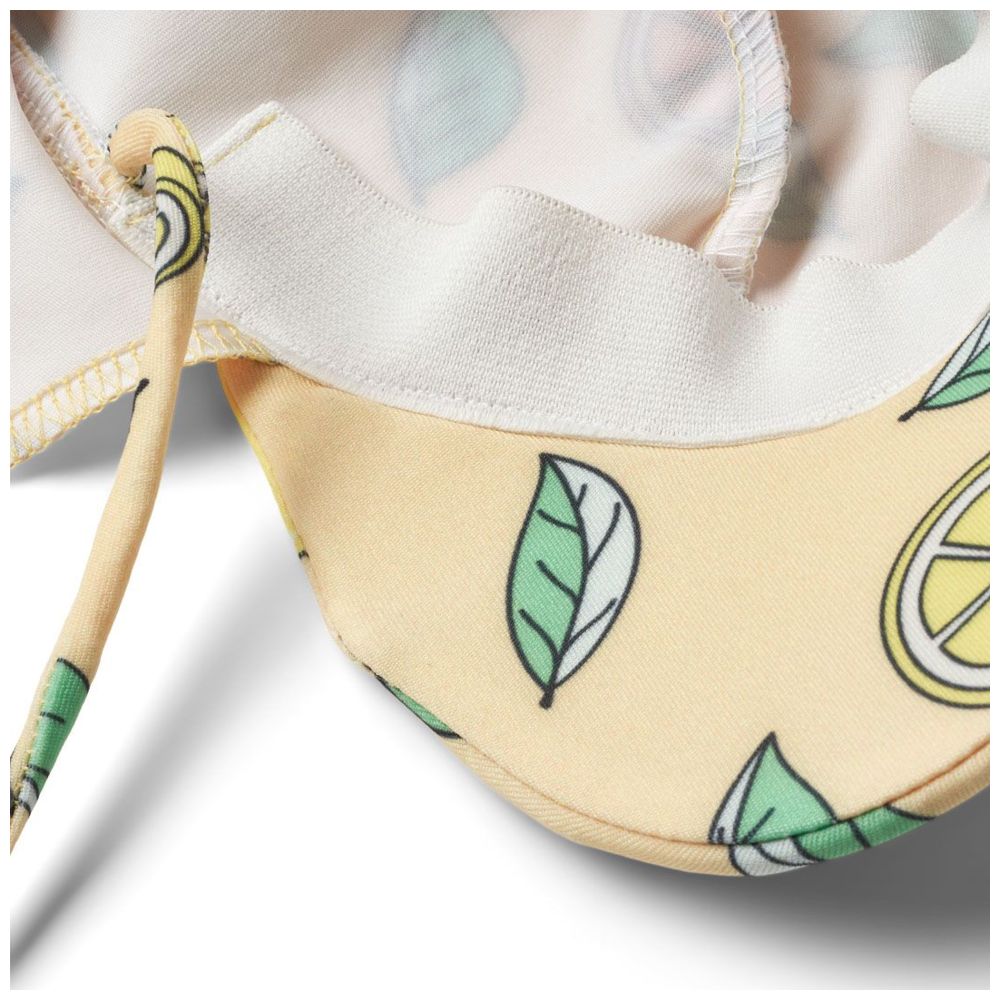 Smafolk Girl's UV50 Lemons & Oranges Print Sun Hat - Yellow