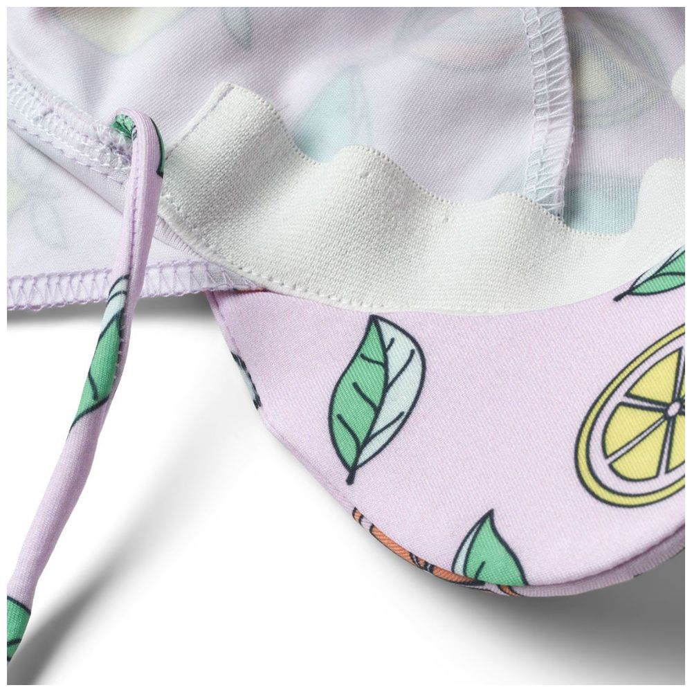 Smafolk Girl's UV50 Lemons & Oranges Print Sun Hat - Pink