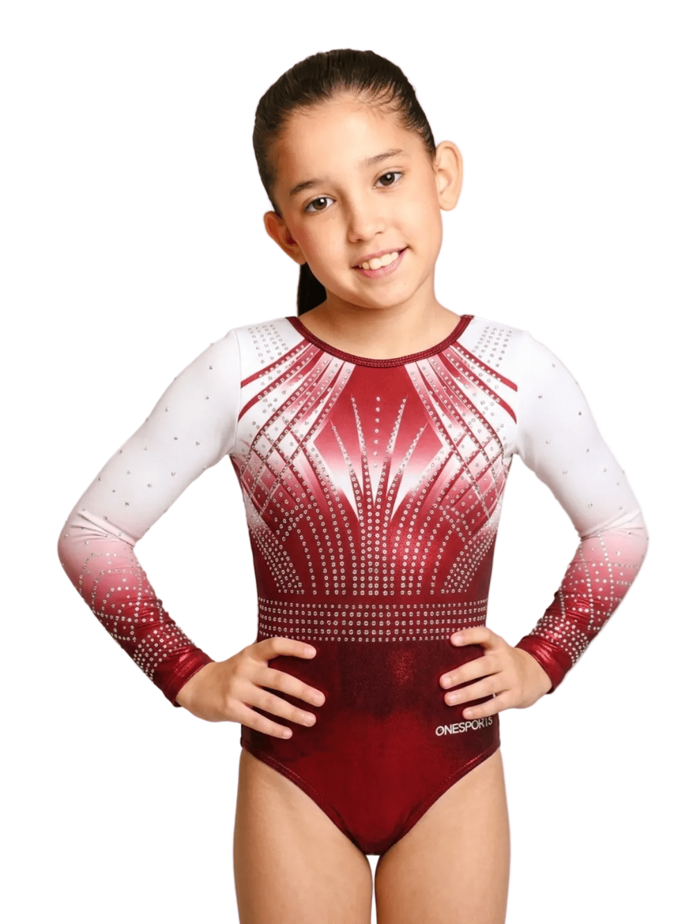 Onesports Girl's Gymnastics Leotard Tanic - Red