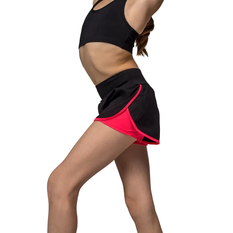 Onesports Girl's Double Layer Fortune Shorts - Black