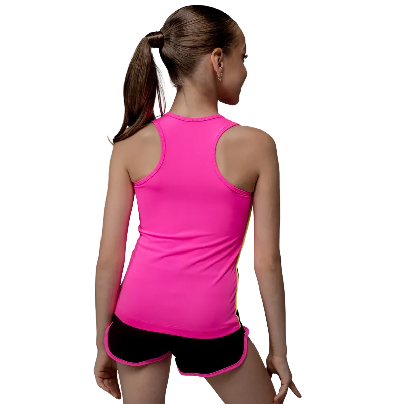 Onesports Girl's Axe Racerback Top Black/Pink