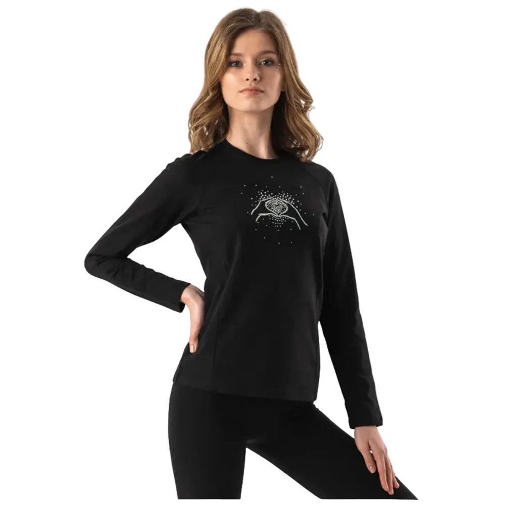 OneSports Girl's Millenium Long Sleeves Shirt - Black