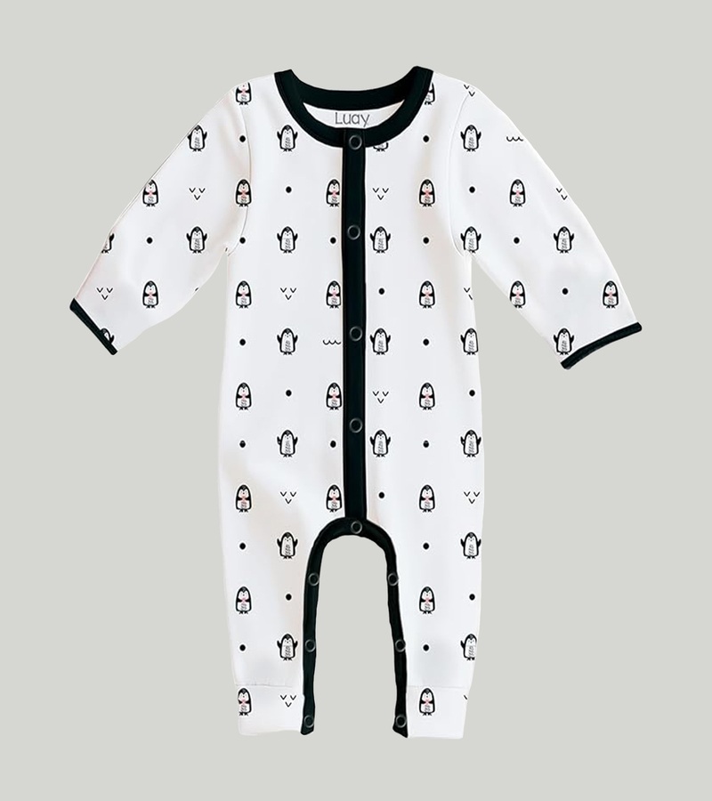 Luay Baby Romper, Feeding Bottle & Teddy Bear Gift Box - White/Black - 3 Pcs
