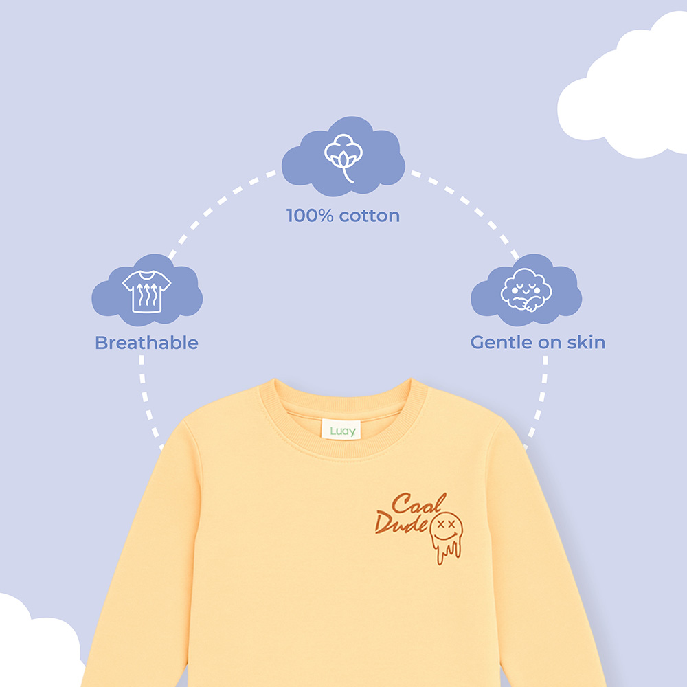 Luay Winter Cotton Top & Bottom Co-Ord Set - Beige - 2 Pcs