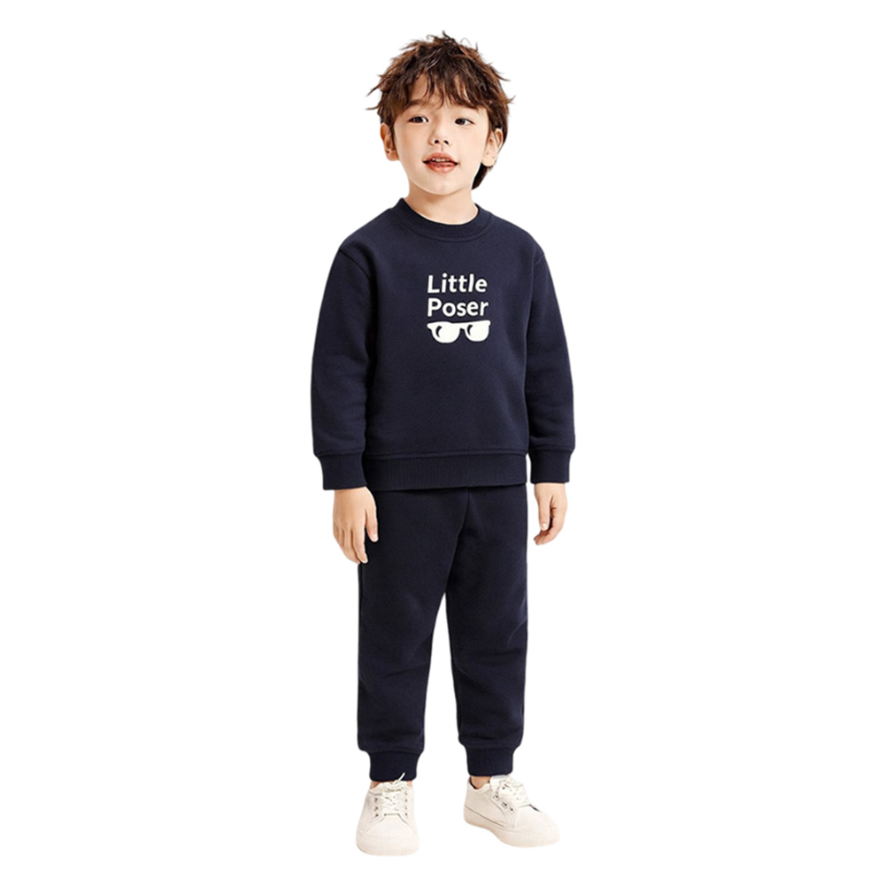 Luay Winter Cotton Top & Bottom Co-Ord Set - Navy - 2 Pcs