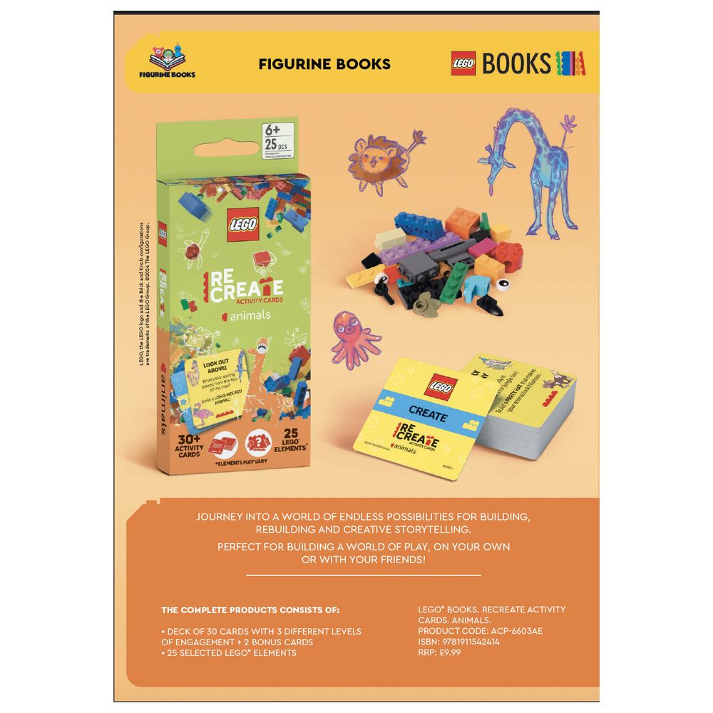 LEGO Books - Re-Create Activity Cards - Animals - 25 Pcs
