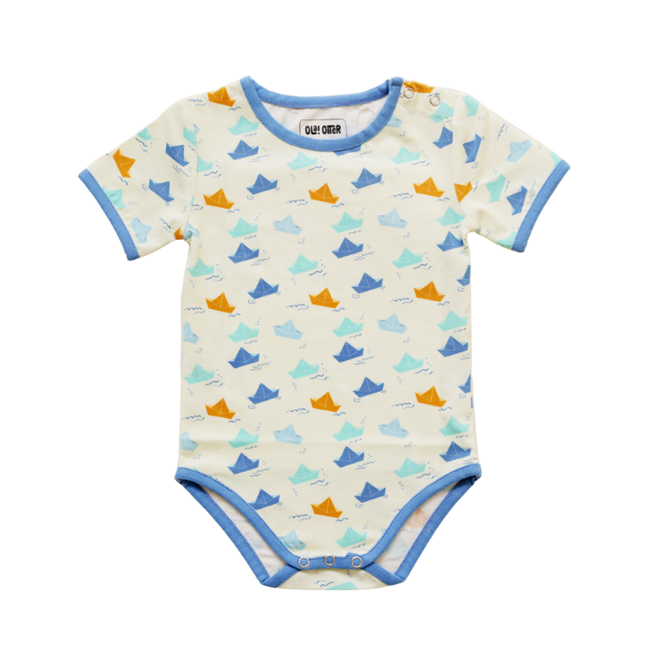 Ola Otter Half Sleeves Paper Boat Bodysuit