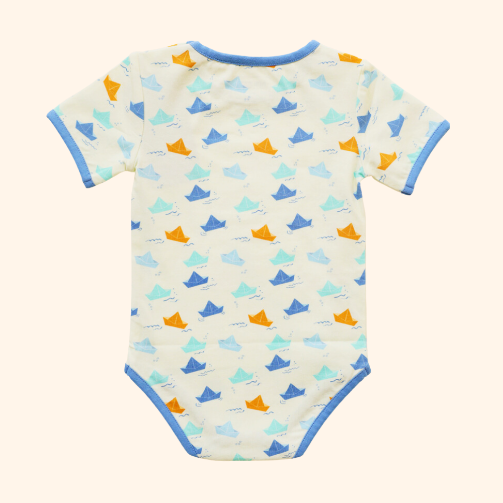 Ola Otter Half Sleeves Paper Boat Bodysuit