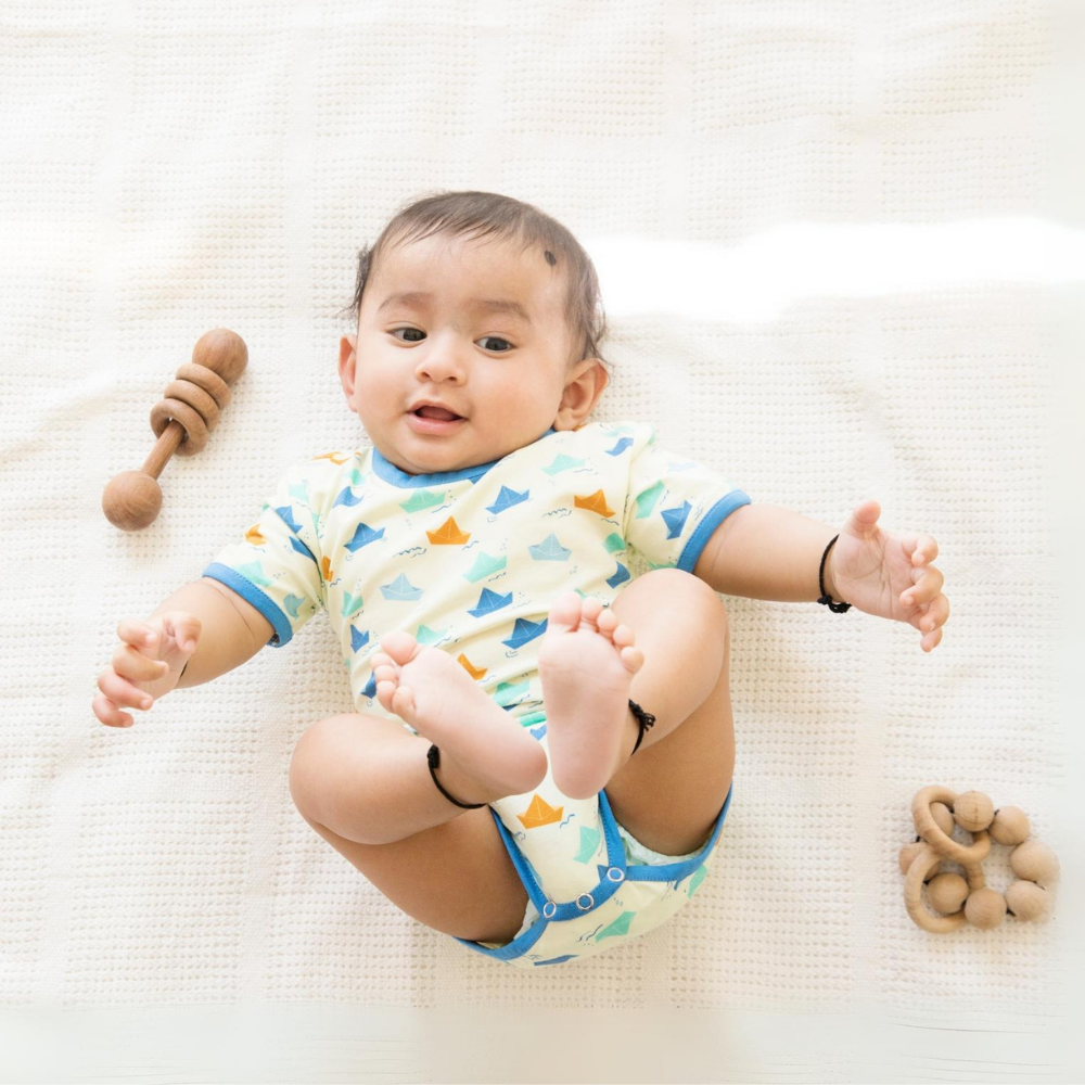 Ola Otter Half Sleeves Paper Boat Bodysuit