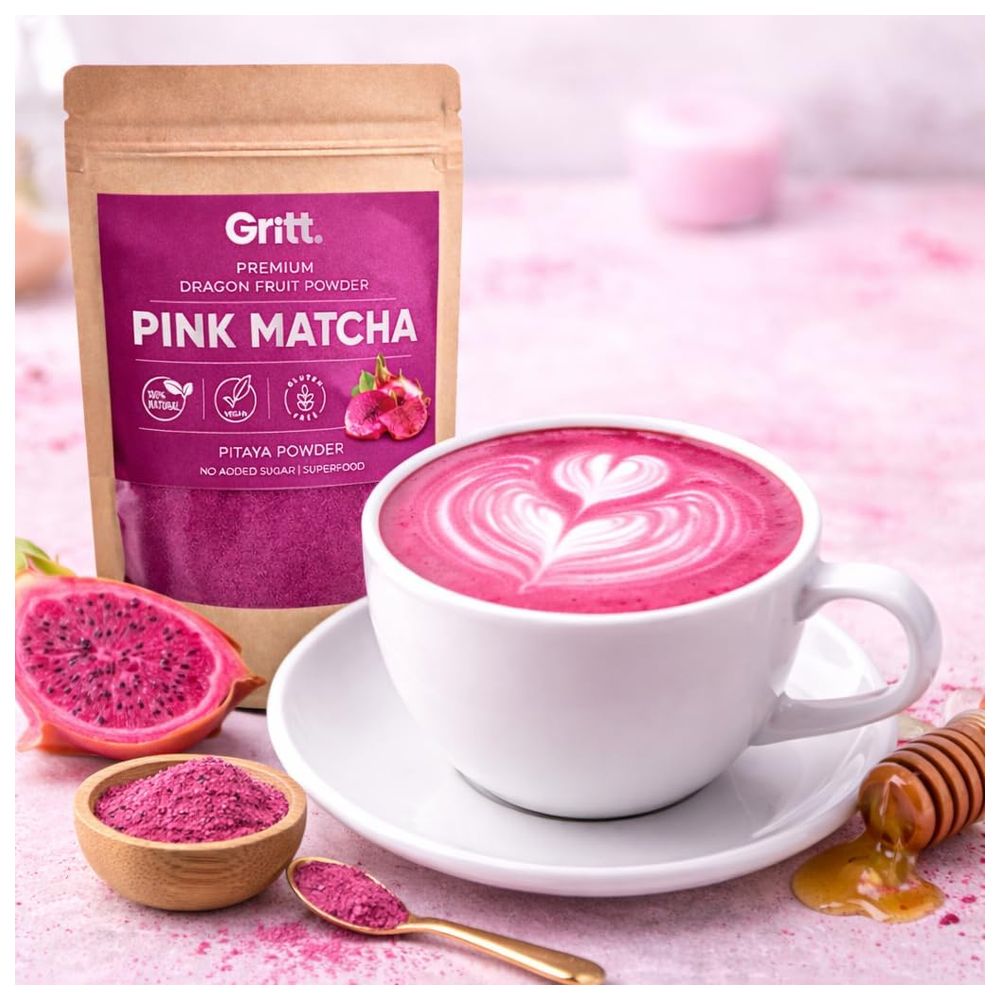 Gritt - Pink Matcha Pitaya Powder - 100 gm
