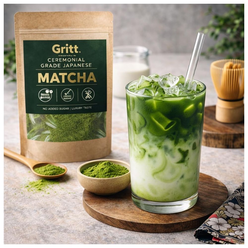 Gritt - Ceremonial Grade Japanese Matcha Powder - 50 gm