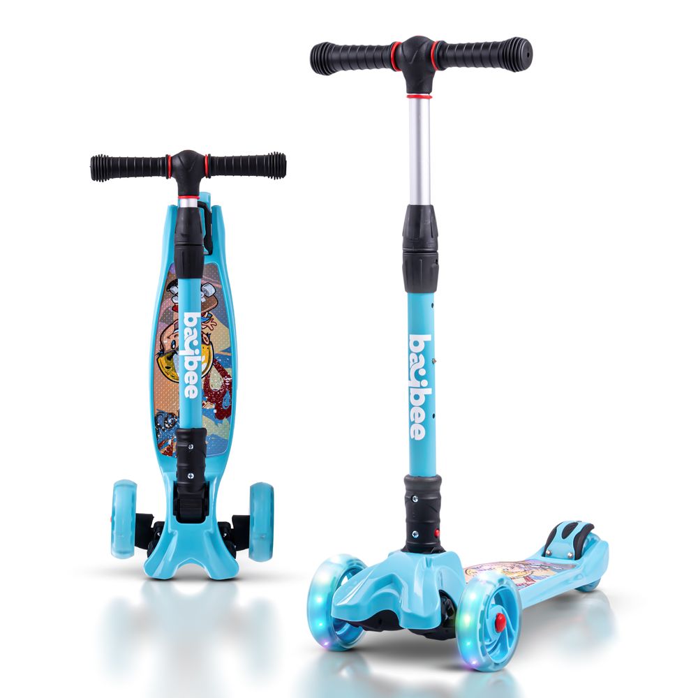 Baybee - Flash Foldable Kids Scooter - Blue