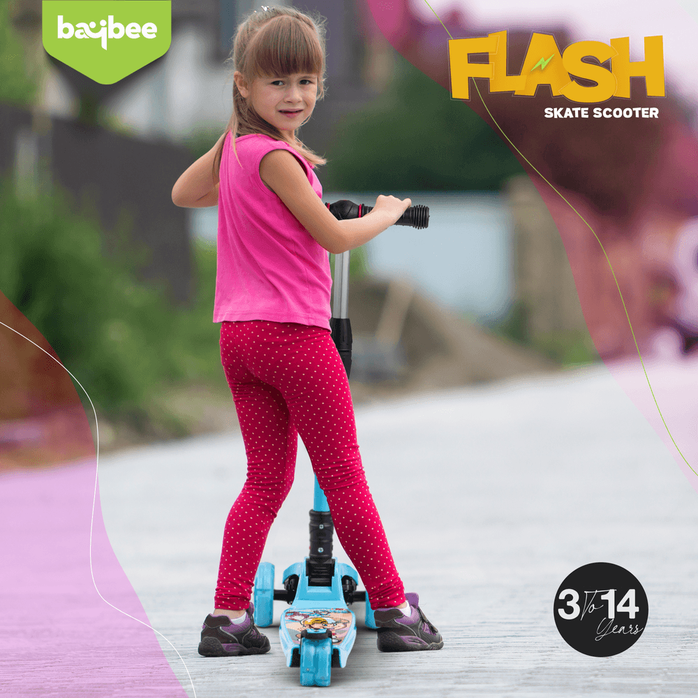 Baybee - Flash Foldable Kids Scooter - Blue