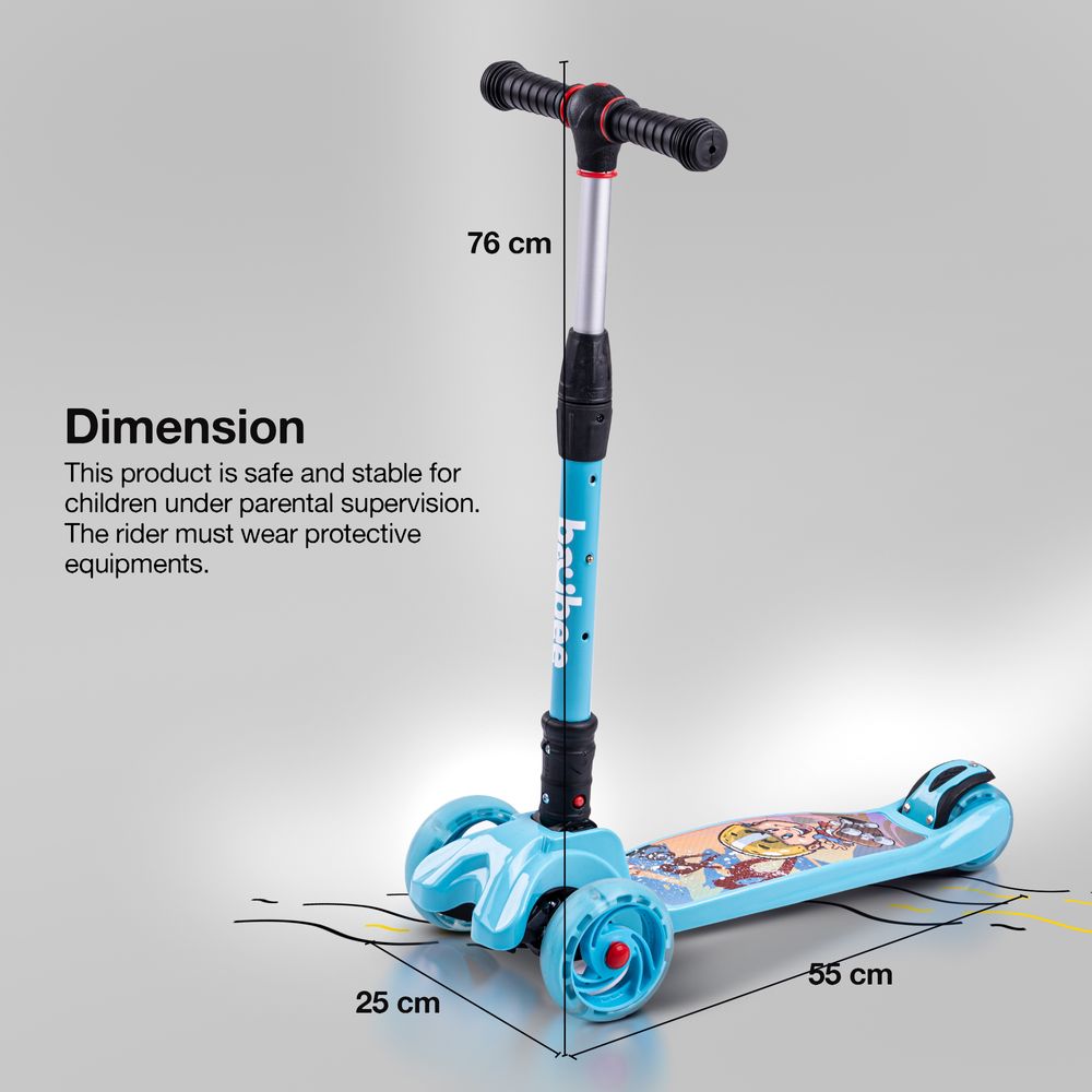 Baybee - Flash Foldable Kids Scooter - Blue