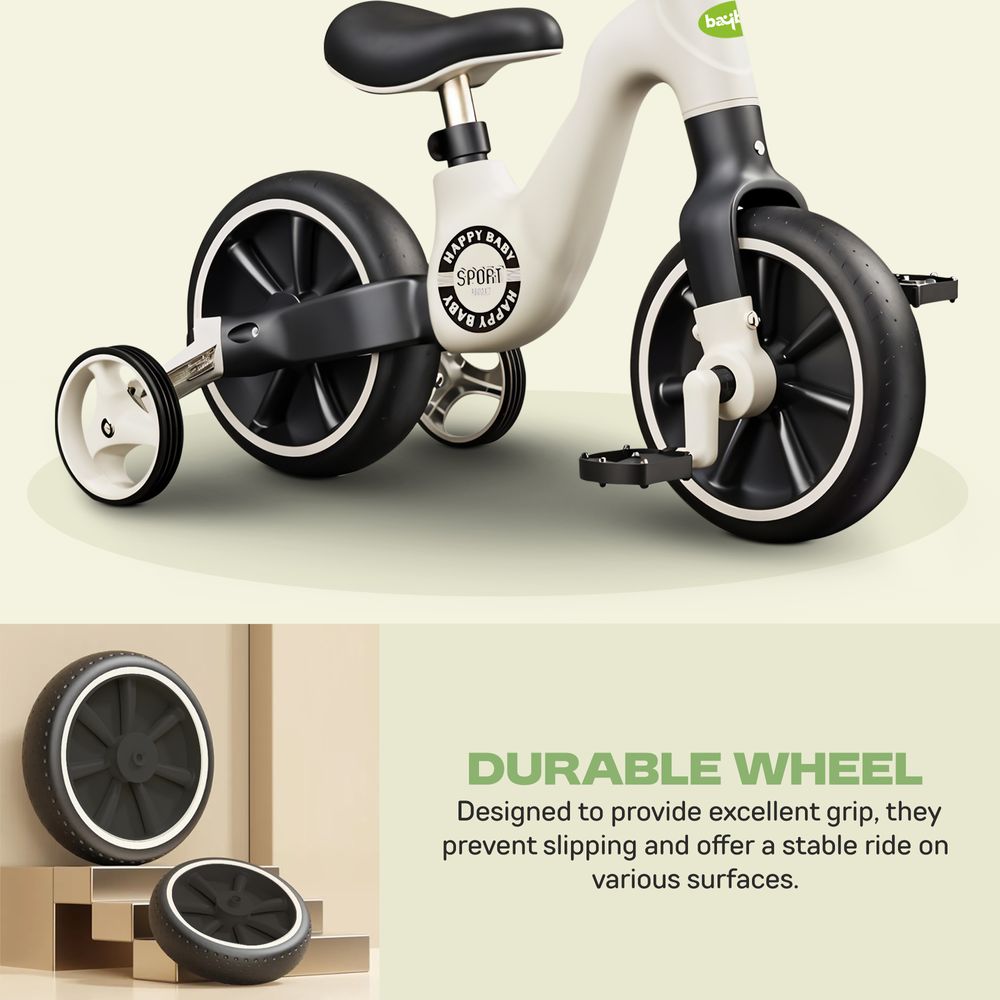 Baybee - Buzzy 2-In-1 Convertible Baby Tricycle - Black